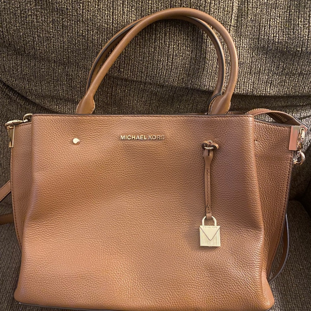 Michael Kors Brown Tote with Gold Hardware